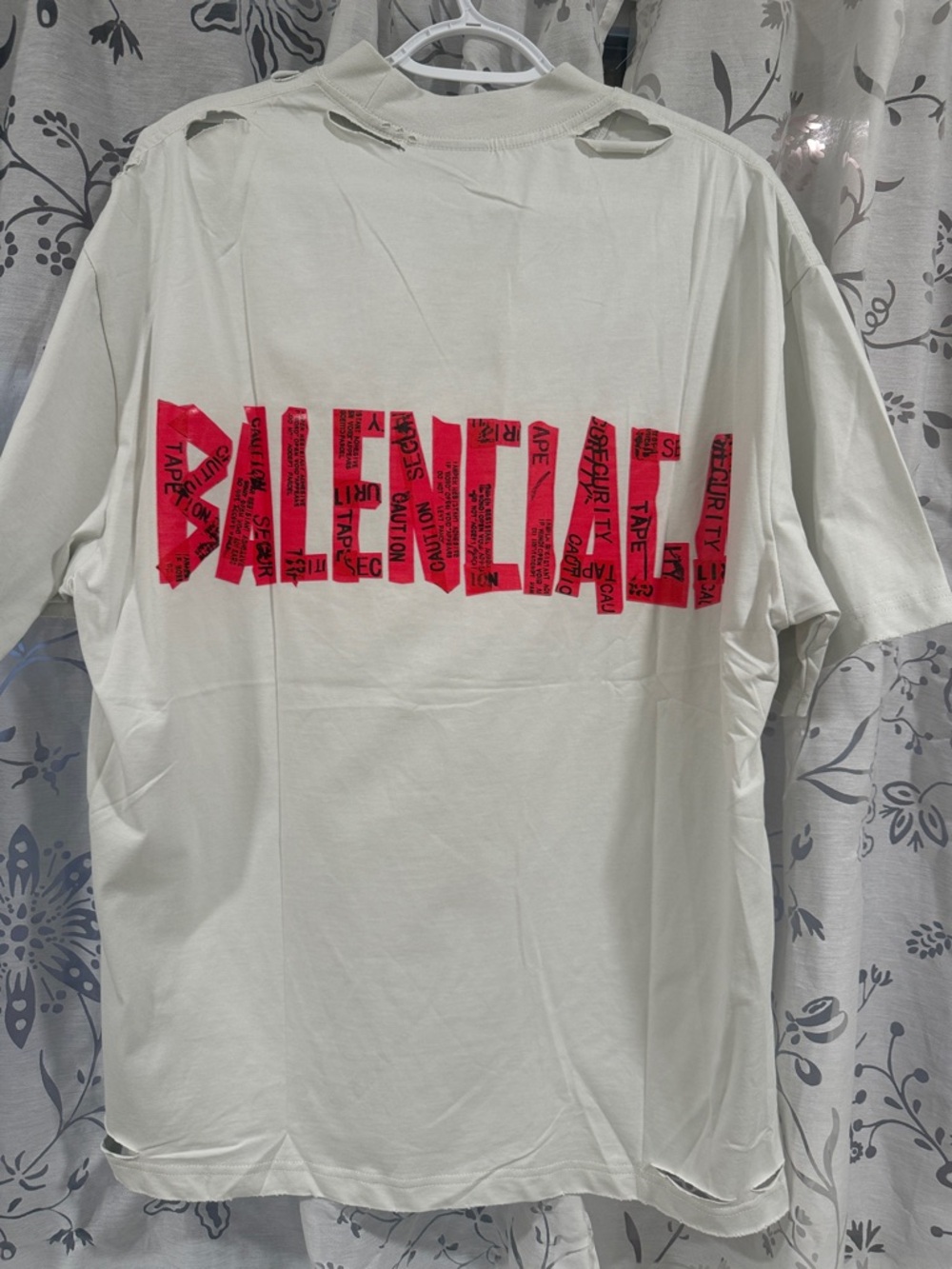 Balenciaga Mint Graphic Logo Tee with Red Print large oversized like XL